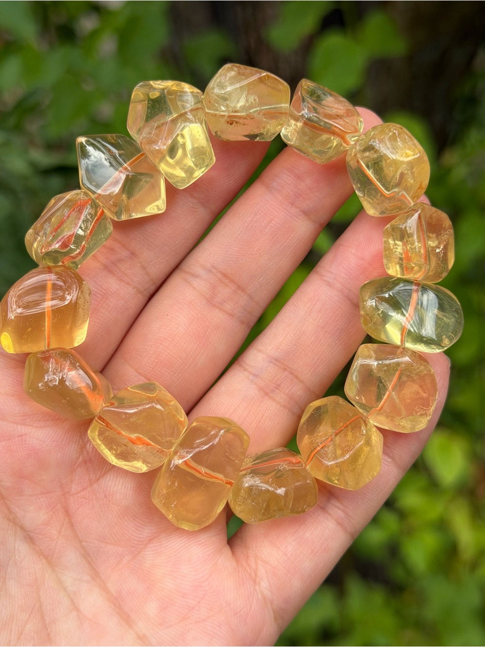 16mm stretchable free form citrine bracelet 1757